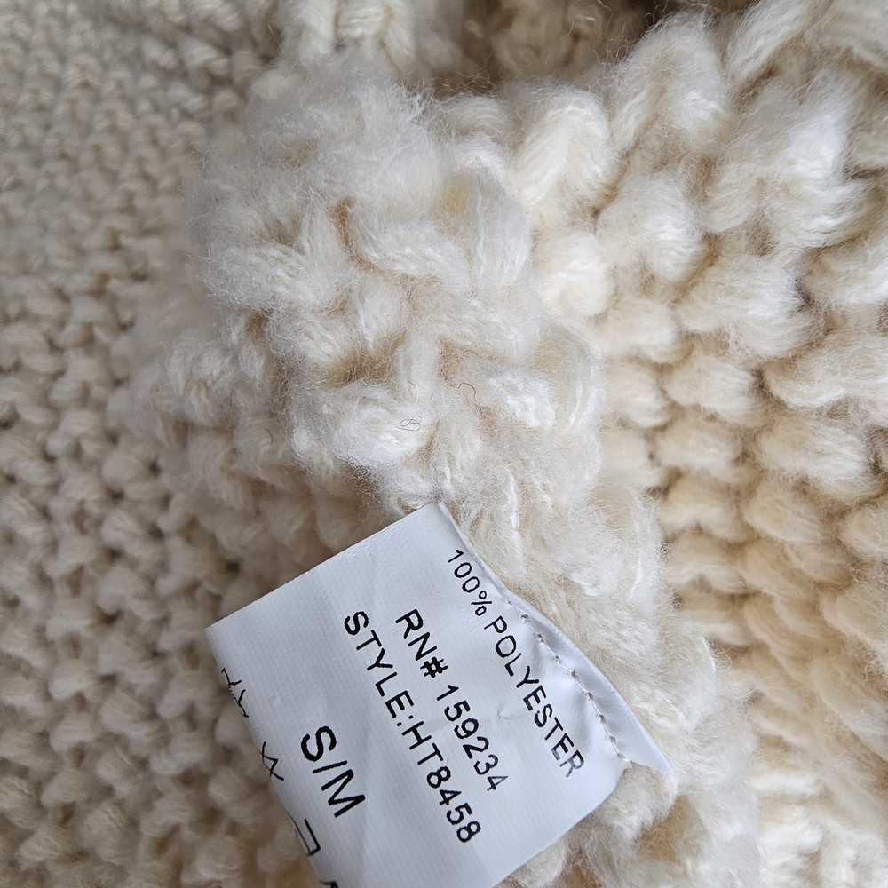 Women's Cream Sweater with Pink Accents - Picture 7 of 7